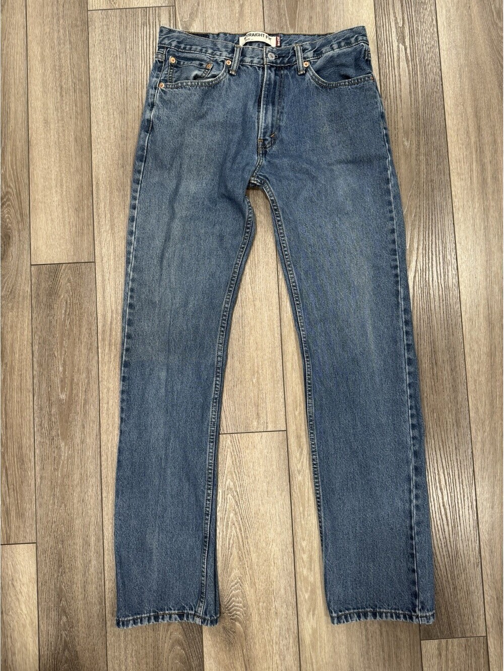 Levi's 505 Jeans Men 32x36 Blue Medium Wash Regular Fit Straight Leg